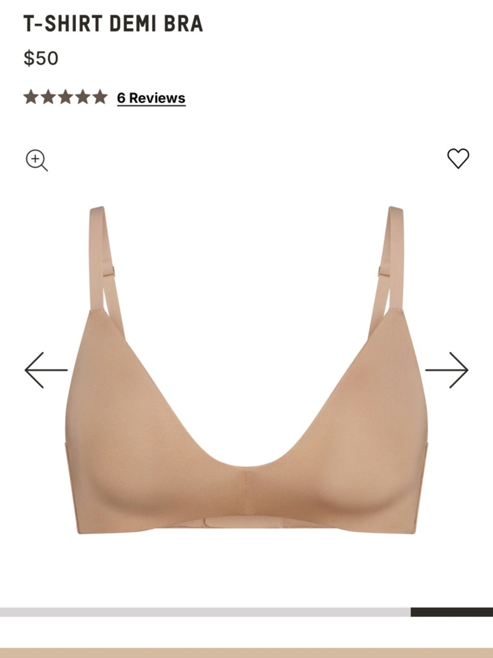 SKIMS T-Shirt Demi Bra in Nude Tan